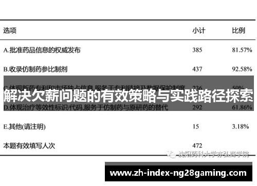 解决欠薪问题的有效策略与实践路径探索